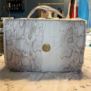 Snakeskin Pattern Tan Toiletry Travel Bag